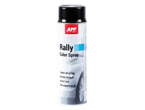 App Rally Color Spray Pintura Spray Acrilica | Pintura para Coche, Metal, Madera, Plastico | Negro brillante | 500 ml