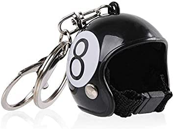 Llavero casco de moto bola de billar 8