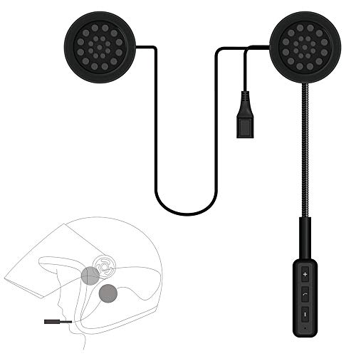 Docooler Auriculares de Casco para Motocicleta, Bluetooth 5.0+Auriculares EDR, inalámbricos, Manos Libres, con micrófono Music Call Control
