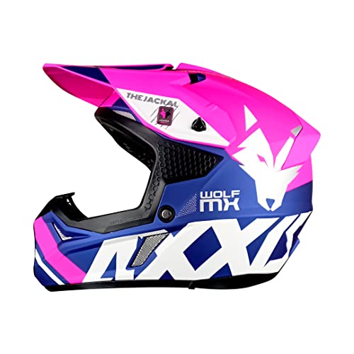 AXXIS Casco Moto Off Road Cross MX803 Wolf Jackal C18 Rosa Mate HOMOLOGADO (M)