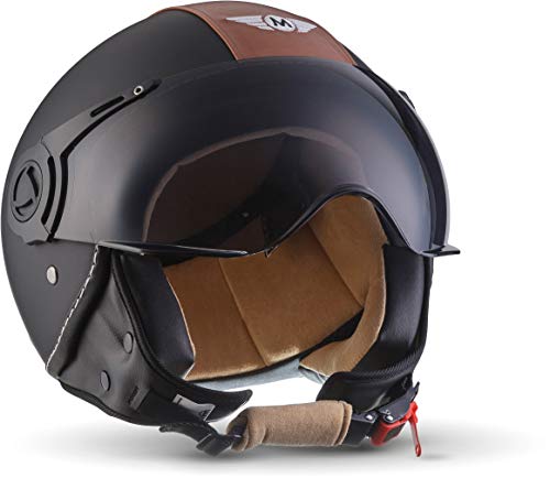 MOTO Helmets H44 - Helmet Casco de Moto, Negro/Vintage Negro, M (57-58cm)