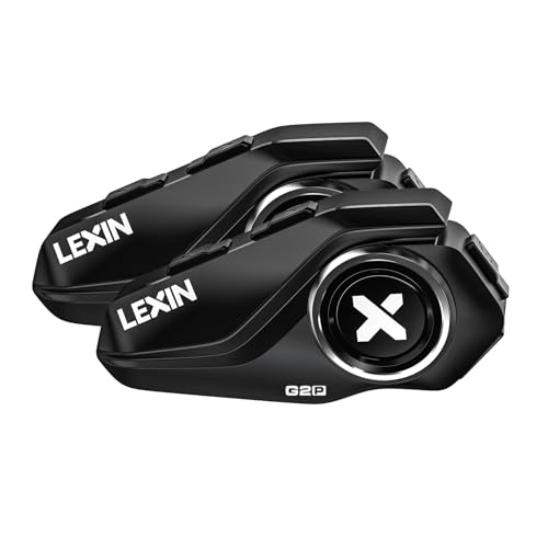 LEXIN 2X G2P Intercomunicador Casco Moto Bluetooth con 6 Cubiertas Reemplazables, Sistema de Comunicación de 6 Vías para Motocicleta, Manos Libres para Motocicleta/ATV/Motonieve