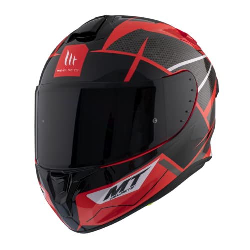 Casco Moto Integral HOMOLOGADO MT Helmet TARGO Pro Modelo Podium D5 Rojo Brillo Totalmente HOMOLOGADO con ALERON Talla M (57/58)