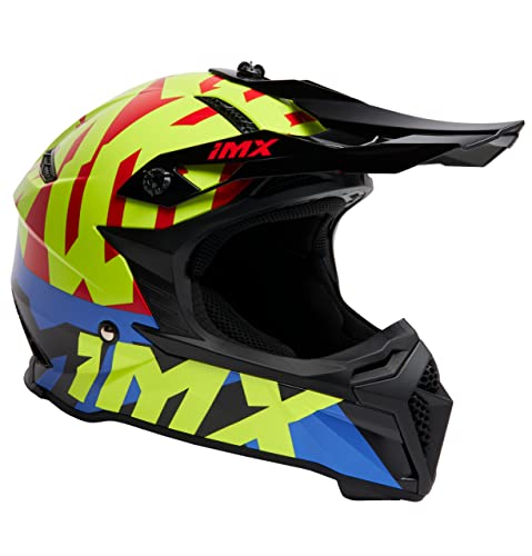 IMX RACING FMX-02 Casco de Moto Offroad 2 Tamaños EPS Emergencia Almohadillas Removibles para Las mejillas Visor Ajustable Forro removible