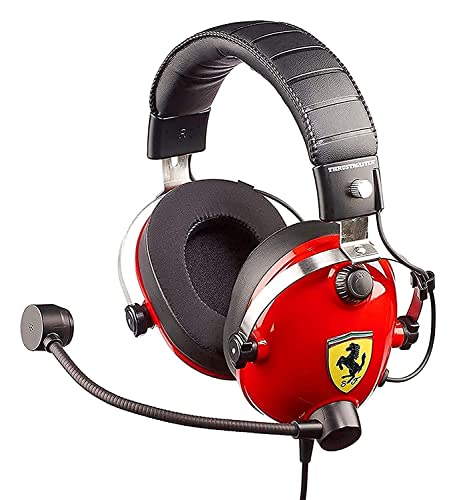 T.Racing Scuderia Ferrari Edition - Auriculares multiplataforma para juegos inspirados en las verdaderas paddocks de Ferrari Scuderia's Over-ear