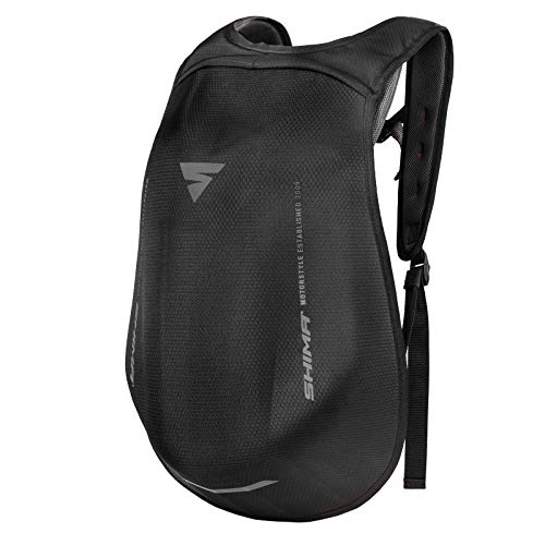 Shima AYRO Backpack - Mochila de moto aerodinámica ajustable de 24 litros, unisex, talla única, color negro, talla única