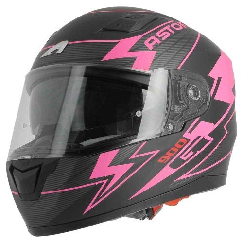 Astone Helmets - Casque de moto GT900 Arrow - Casque intégral large vision - Casque de moto intégral homologué - Casque de moto mixte en polycarbonate - Pink S